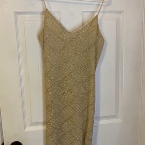 Gold sparkle mini dress